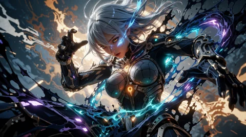 A Digital Illustration Of A Powerful Female Character With L... — Stable Diffusion AI Prompt: A digital illustration of a powerful female character with light-skinned appeara...