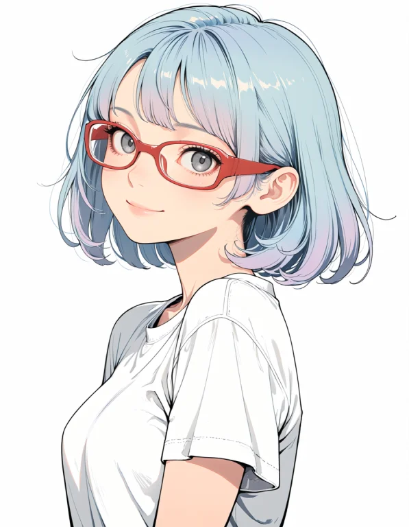 Masterpiece, Best Quality, Score9, A Girl With Pastel Blue H...