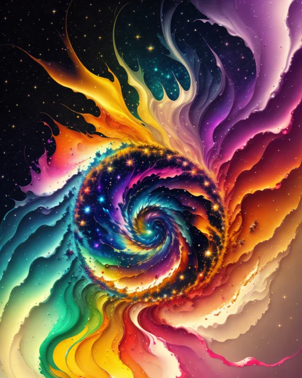 Paint Splatter Fusion Earth, Galaxy, Wolf, Fusion, Colorful,...