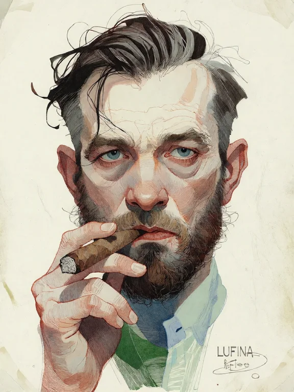 Bradhamel Art Style. A Detailed Colored Pencil Portrait Of A...