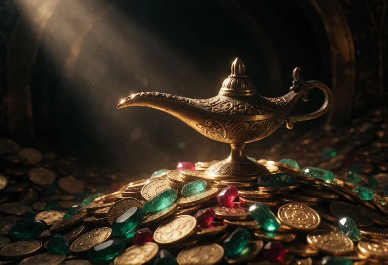 A Cinematic Still Life Photograph, An Ornate Antique Brass G...