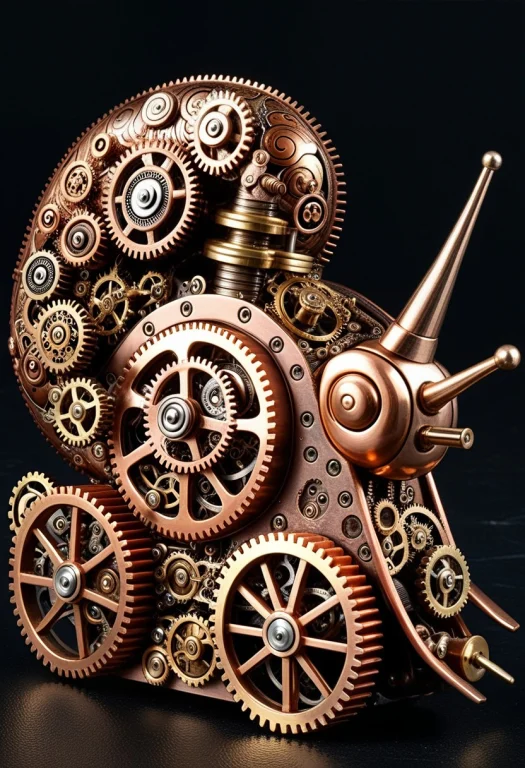 Gearstyle, A Snail Racing With A Tiny Steam Engine On Its Sh...