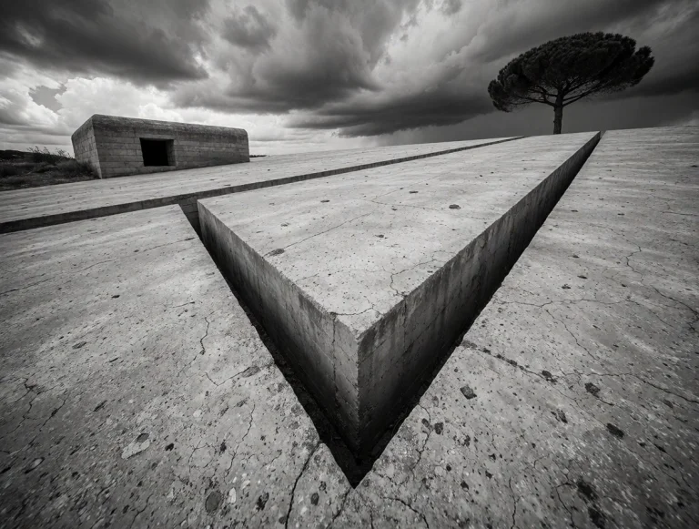 A Stark Monochromatic Landscape Features A Vast Expanse Of T...