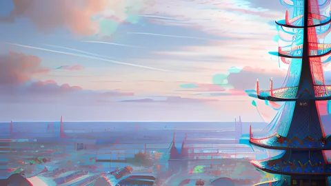 Loralora3danaglyphimagelora3dlight1 Colorful, Highly Detaile... — Stable Diffusion AI Prompt: colorful, highly detailed FFXIV city, airship above city, masterpiece, high qua...
