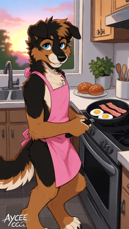 Sfw, Aycee, Digital Painting Of, A Male Anthro Femboy German...
