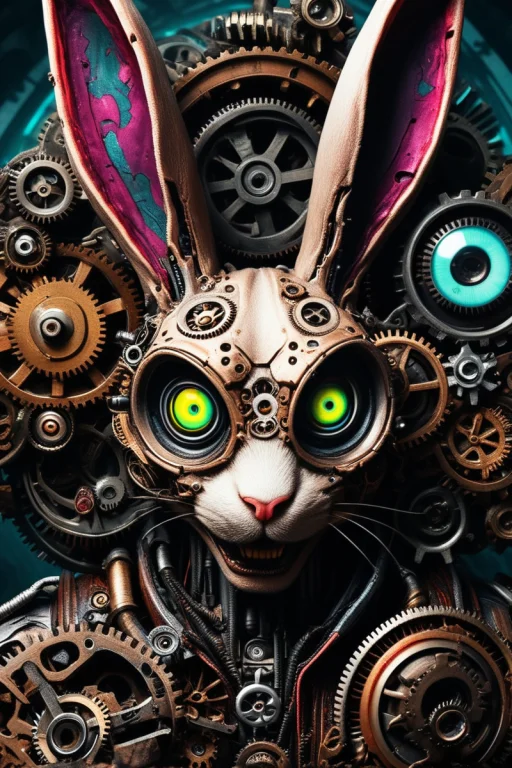 Close-up Portrait Of A Bunny With Crazy Eyes. . . Gears, Mad...