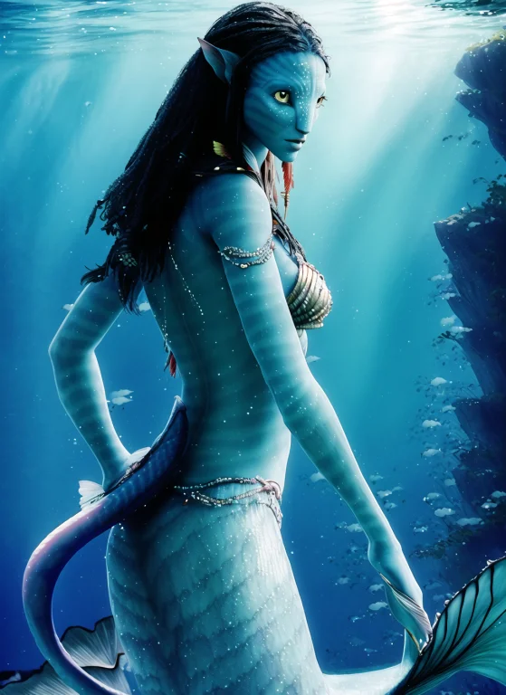 Neytiriblueskinbabe As A Mermaid, 1girl, Neutral, Looking At...