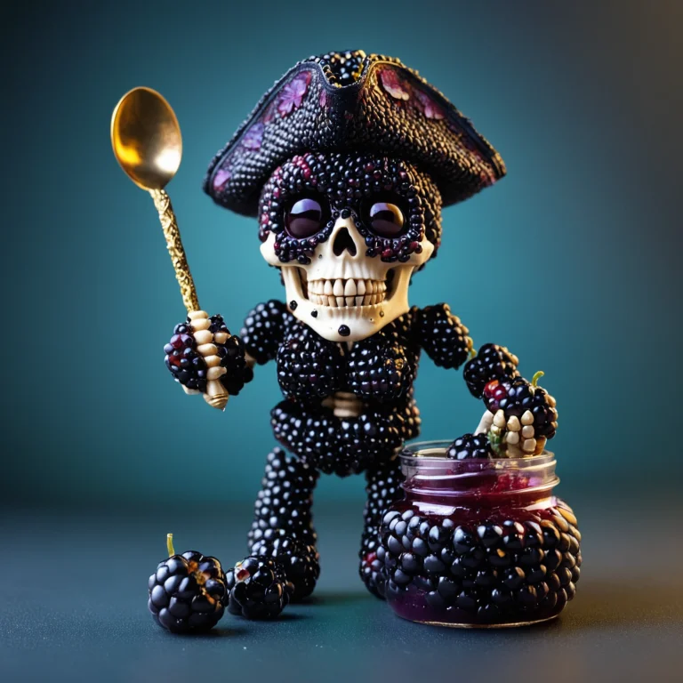 Blackberryworld, A Jaunty Skeleton Pirate Constructed From B...