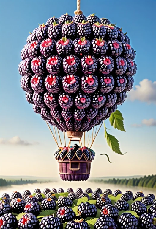 Hot Air Balloon Made Of Blackberries, Blackberryworld