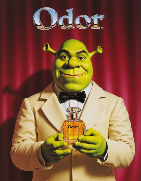 80sairbrush. Drawing Of Shrek Wearing A Cream Dinner Jacket...