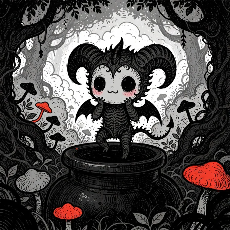 In A High-quality Digital Xibalba Style. A Cute, Miniature G...