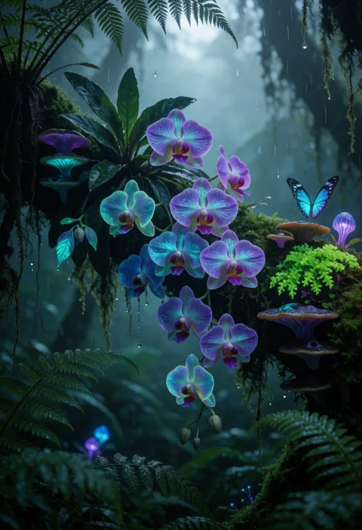 Macro Low-angle Cinematic Shot, Diverse Species Of Iridescen...