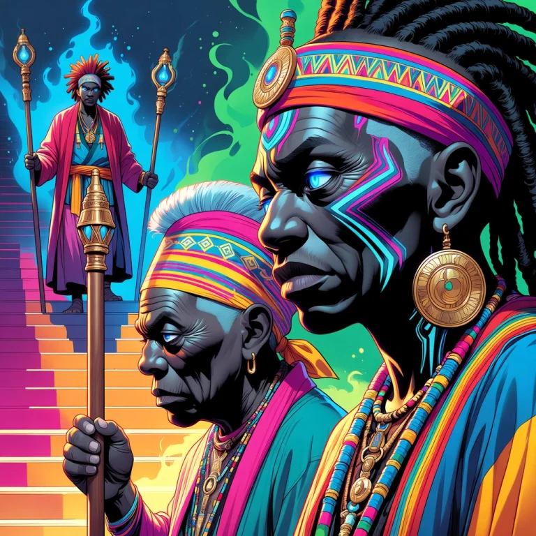 Portrait, Close Up Portrait, Angry, Two Of African Shamans D...