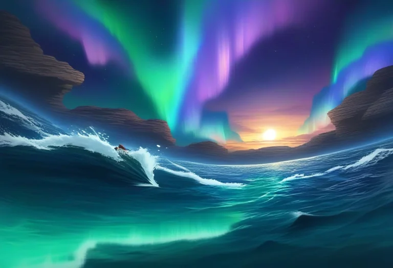 Dramatic Sea Cliffs With Waves Crashing Below, Matte Paintin...