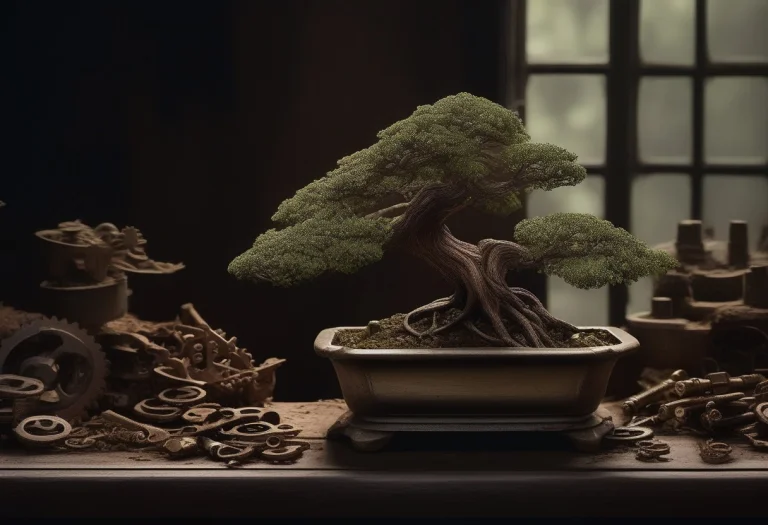 Gearstyle, Bonsai Tree1.3, In A Ceramic Pot, Leaves Made Of...
