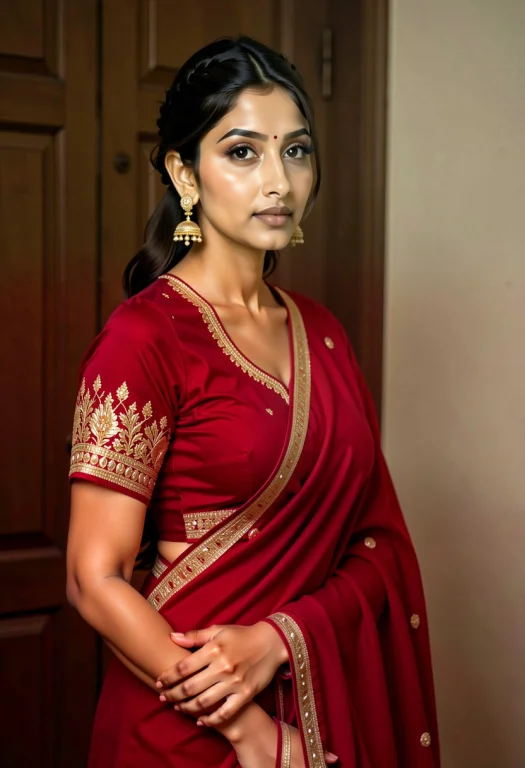 Three-quarter Portrait Of An Elegant South Asian Woman Posin...