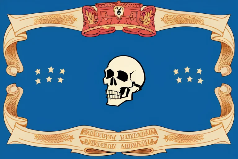 Flag, Simple Background, No Humans, Skull, Black Background,