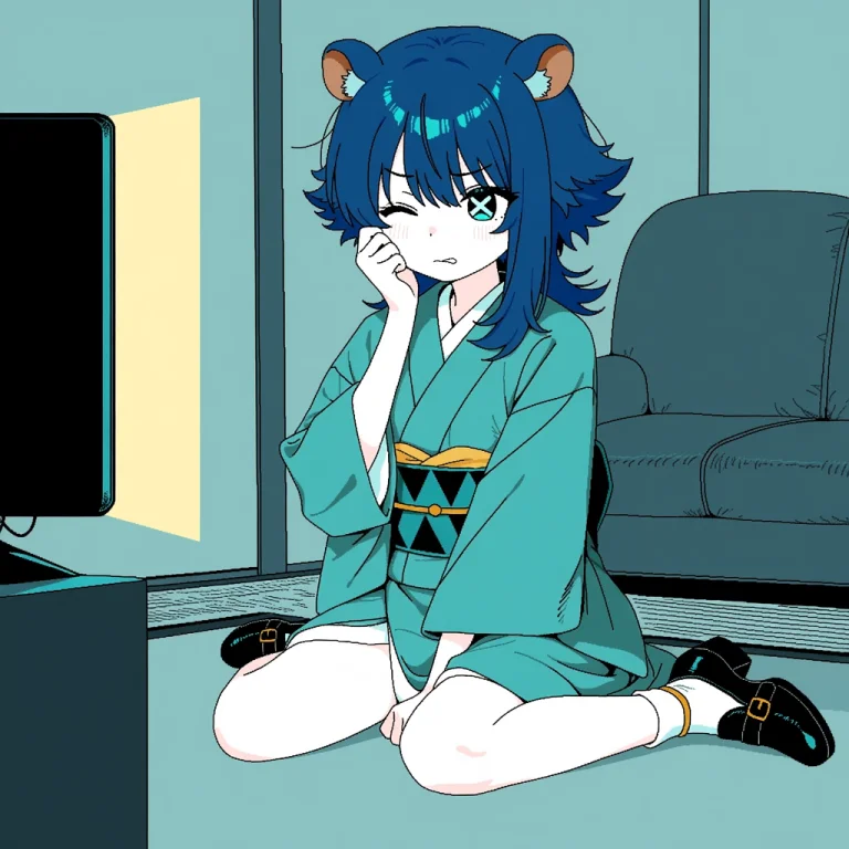 Safe, Masterpiece, Best Quality, 1girl, Flat Color, Aqua The...