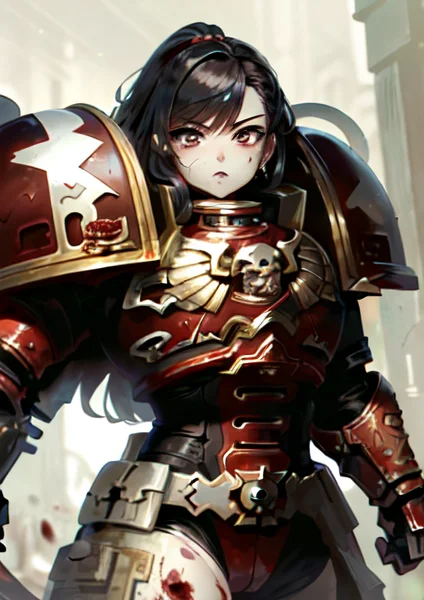 1girl, Beautiful Face, Chaos Space Marine, Wh40k, Warhammer...