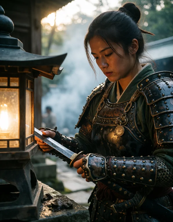 Document, In One Photorealistic Frame Centered On A Ronin Cl...