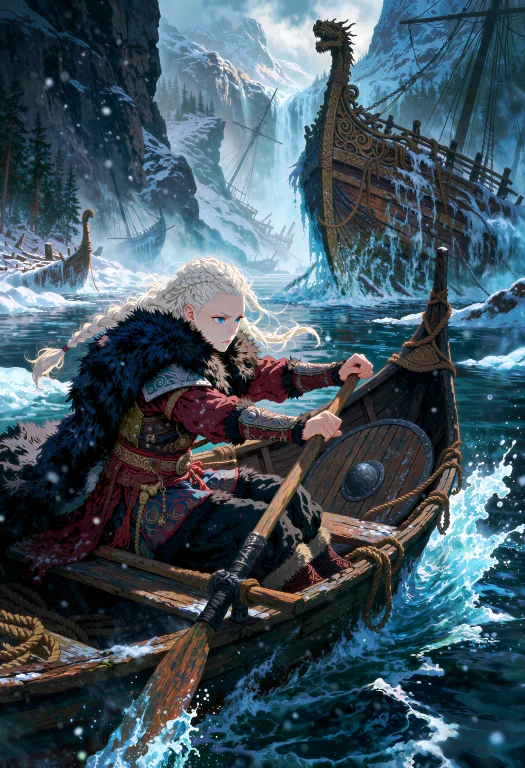 Cinematic Fantasy Anime Illustration, Wide Horizontal Compos...