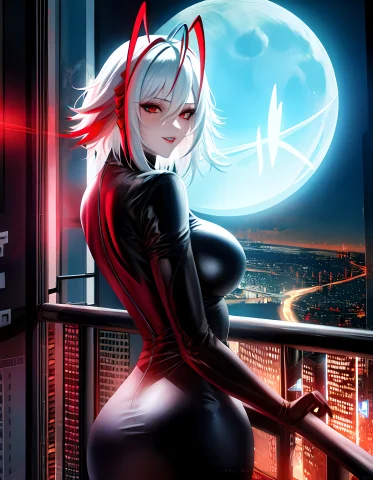 1girl, White Hair, Red Strand Of Hair, Animal Ears, Horns0.6... — Stable Diffusion AI Prompt: 1girl, white hair, [red] strand of hair, (animal ears, horns:0.65), (antenna hai...
