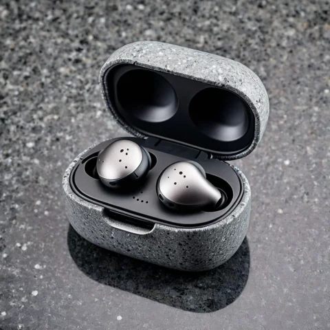 Loratech3granitespeckledv10.80, Techgranite, A Wireless Earb... — SDXL AI Prompt: , techgranite, a wireless earbuds case on speckled grey granite stone, cool even...