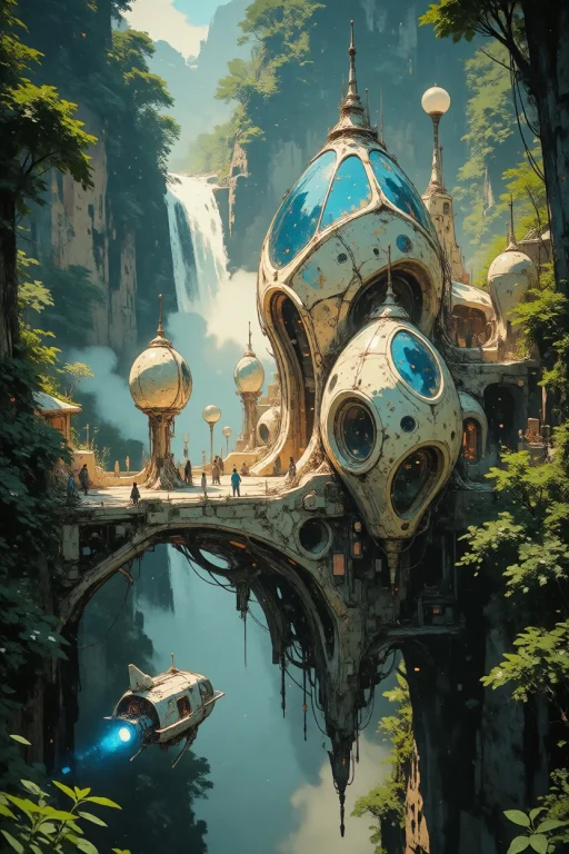 Nature, A Sci-fi Fantasy Concept Art Painting Of A Floating...