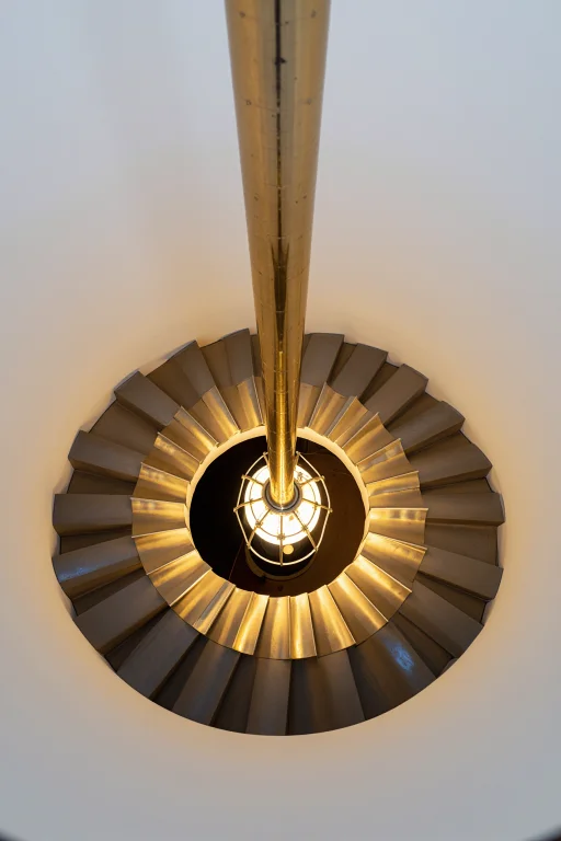 A Lighthouse Interior Spiral Stair Around A Central Lamp Col...