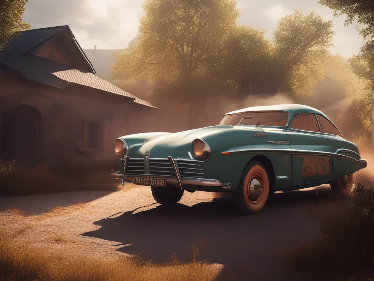 Village With Oldtimer Car, Retrofutur5-400, Carhelper, God R...