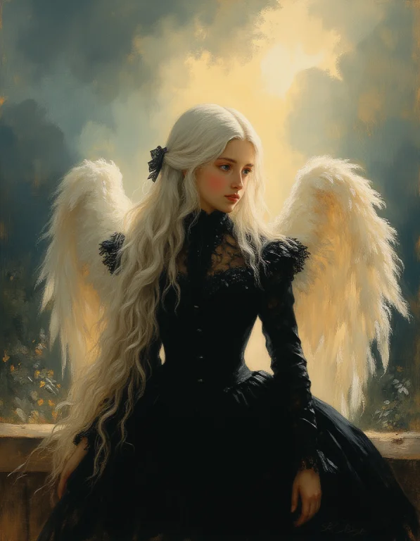 Masterpiece, High Quality, Oil Painting, The Cute Tween Ange...