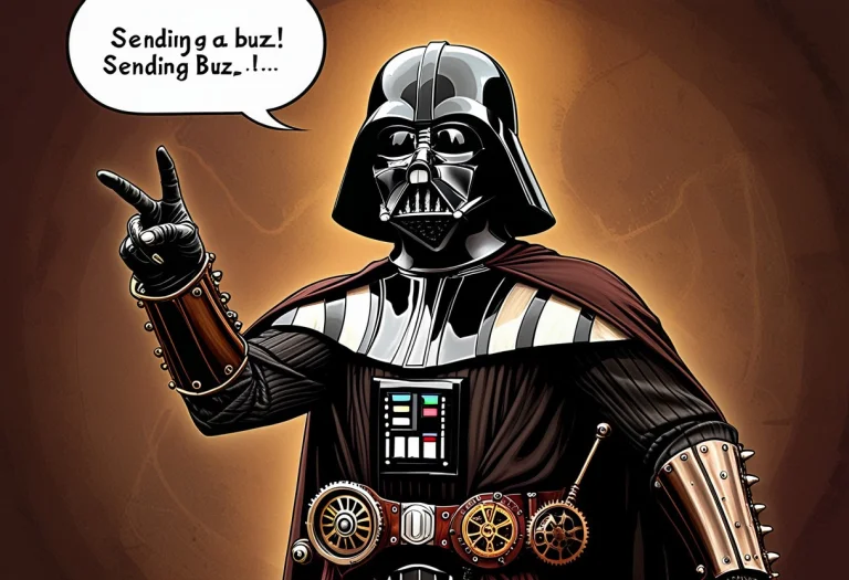Darth Vader In Steampunk Armor Pointing To The Right Edge Of...