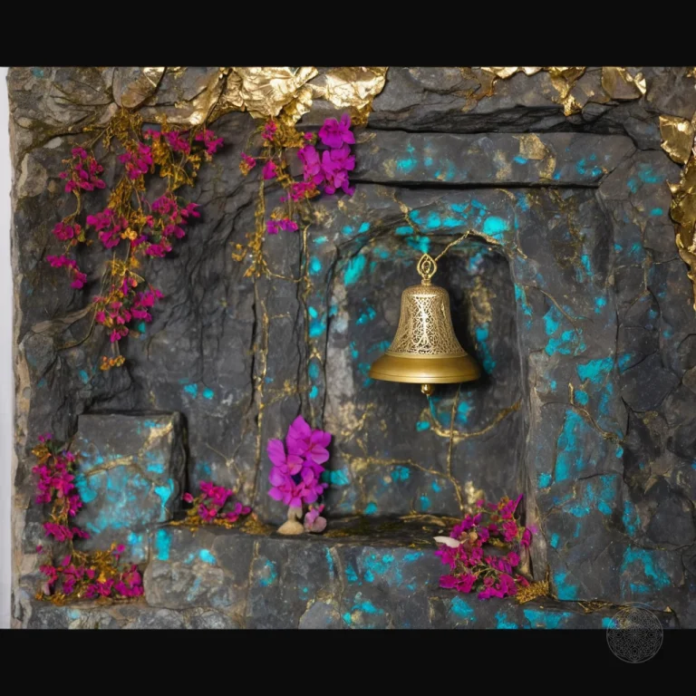 Sacred Animist Shrine Constructed From Living Stone And Myce...