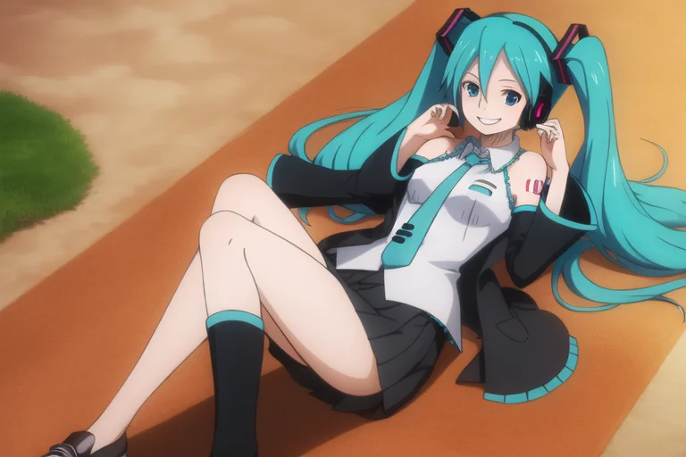 Masterpiece, Best Quality, 1girl, Hatsune Miku, Aqua Hair, S...