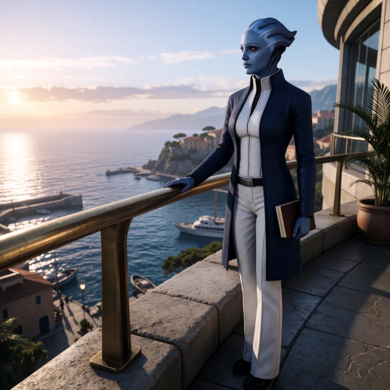Liara Tsoni, An Adult Blue-skinned Asari Woman With Natural...