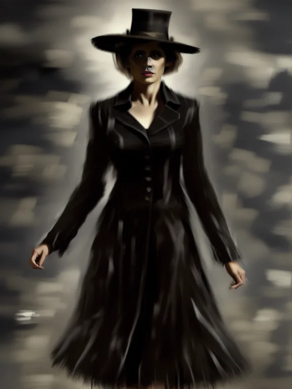 Woman In Black Clothes
