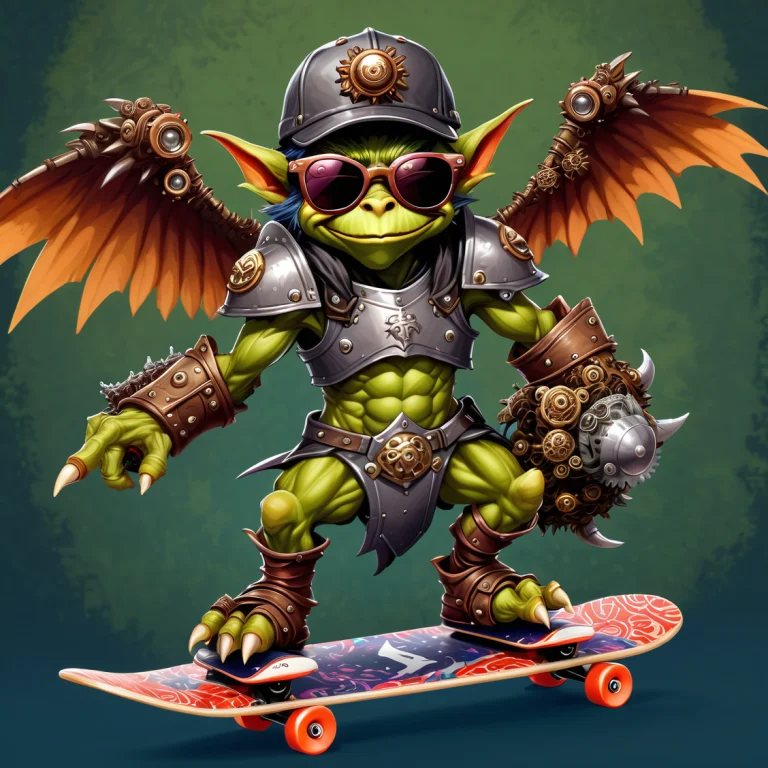 Goblin Paladin, Wearing Sunglasses, Armor Made Of Roast Gear...