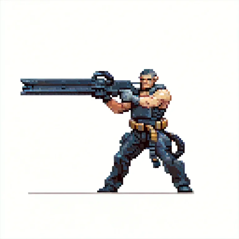 Hydmach,machine Gun, Ammo Belt Heavy Weapon,action Pose,, Pi...