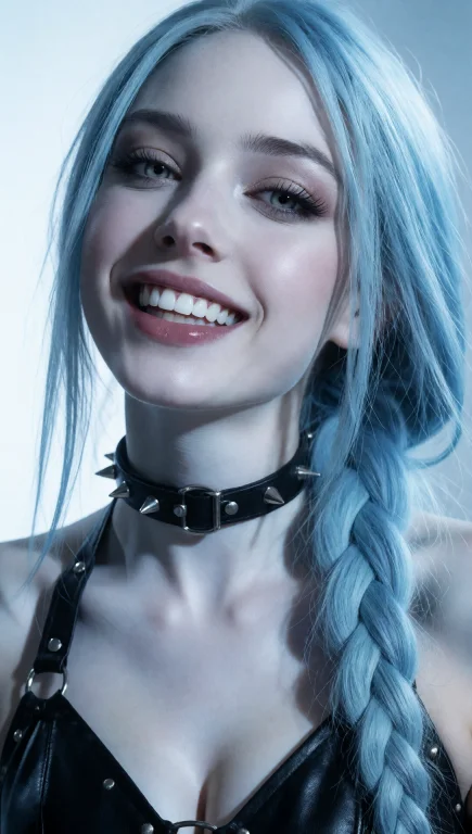 A Close-up Portrait Of A Young Woman With Pale Skin And Long...