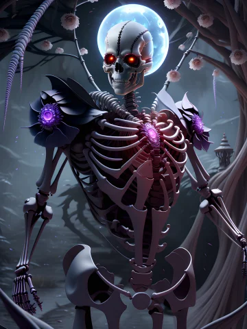 Midjourney Style, Dreamlike,a 3d Render Of A Terminator, Ske... — Stable Diffusion AI Prompt: Midjourney style, Dreamlike,a 3d render of a terminator, skeleton, crystal bones...