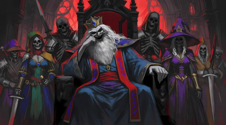 A Gothic Horror Digital Illustration Of An Evil Lich With A...