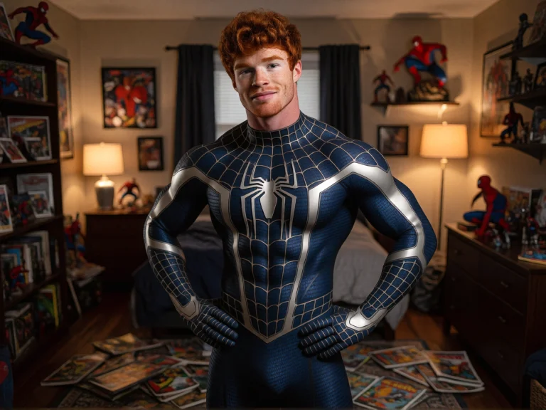 Photography Of A Handsome Muscular Guy With Short Curly Red...