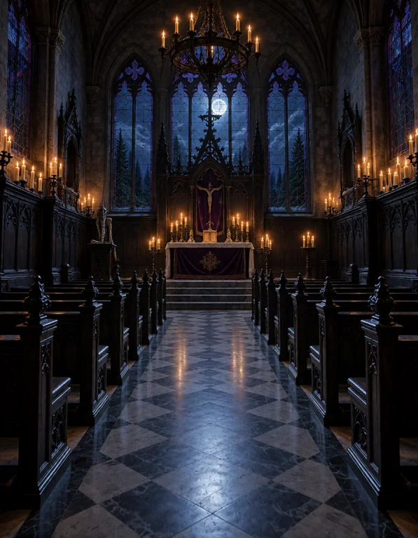 G0th1c M4ns10n, Photorealistic Private Gothic Mansion Chapel...