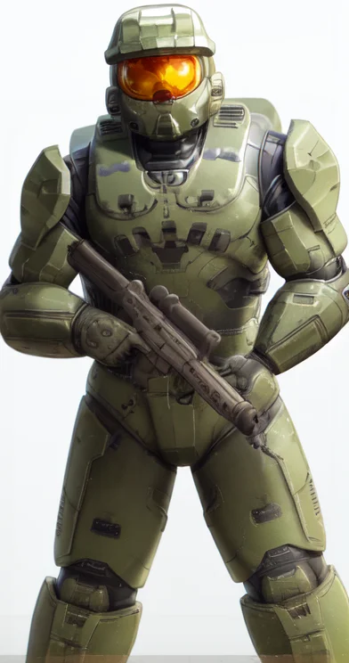 Assault Rifle, Black Necktie, Power Armor, Science Fiction,...
