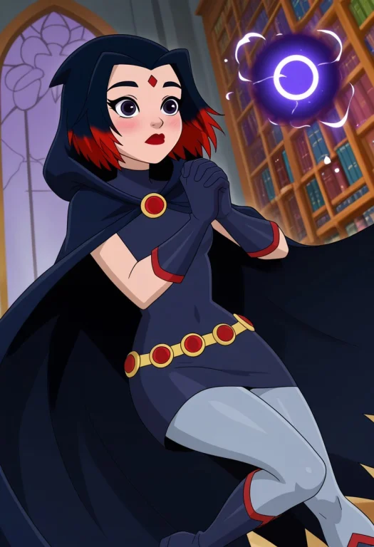 1girl, Female, Solo, Raven, Dc Superhero Girls, Pale Skin, W...