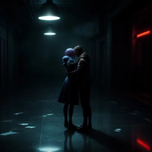 Cinematic Wide Shot,1man,1woman,reaching Toward Each Other A...