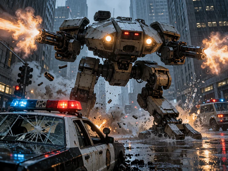 Lorakrearetrocyberpunk0.7ta Gigantic Ed-209 Combat Robot Adv...