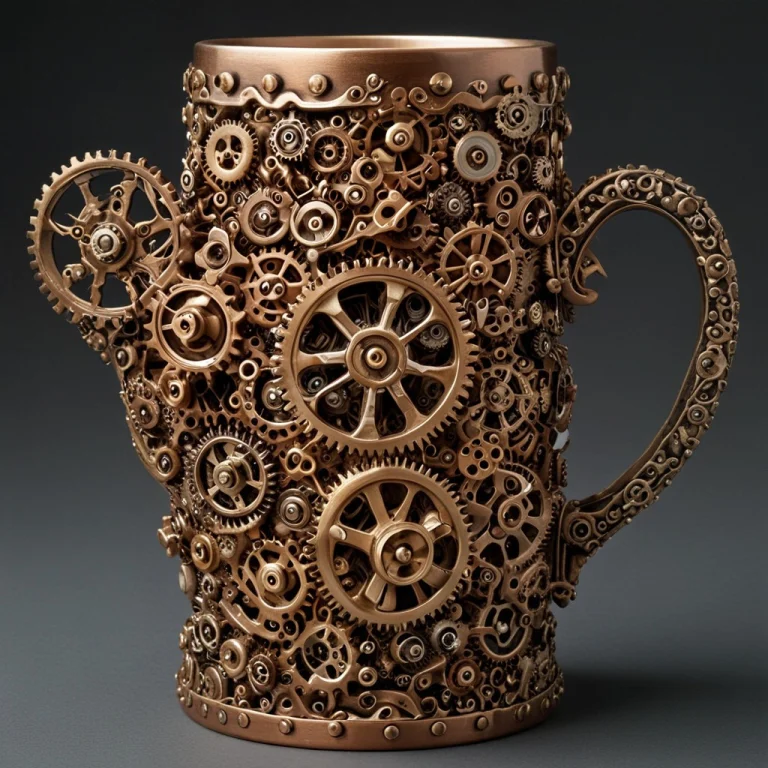 Coffee Mug Rendered Entirely As An Intricate Assembly Of Int...