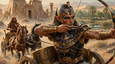 Painterly Digital Artwork There Is An Ancient Egyptian Elf M... — Stable Diffusion AI Prompt: Painterly digital artwork There is an ancient Egyptian elf man with brown, middl...