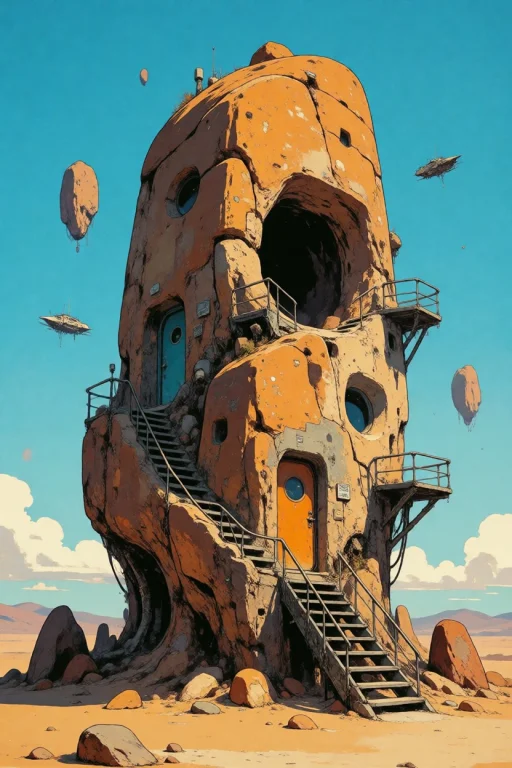 Nature, Moebius Style, Jean Giraud Aesthetic, Retro Sci-fi C...
